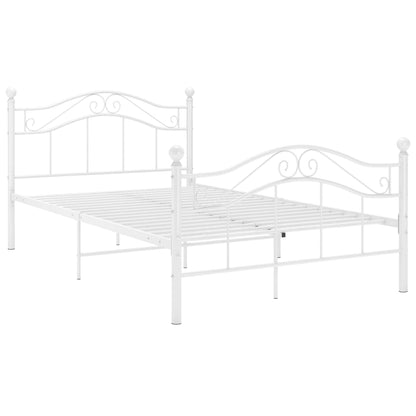 vidaXL Bed Frame | White | Powder-coated metal | Double | Bed Frame