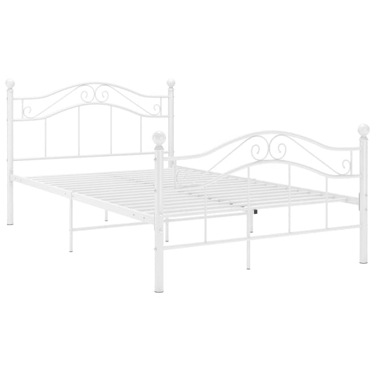 vidaXL Bed Frame | White | Powder-coated metal | Double | Bed Frame