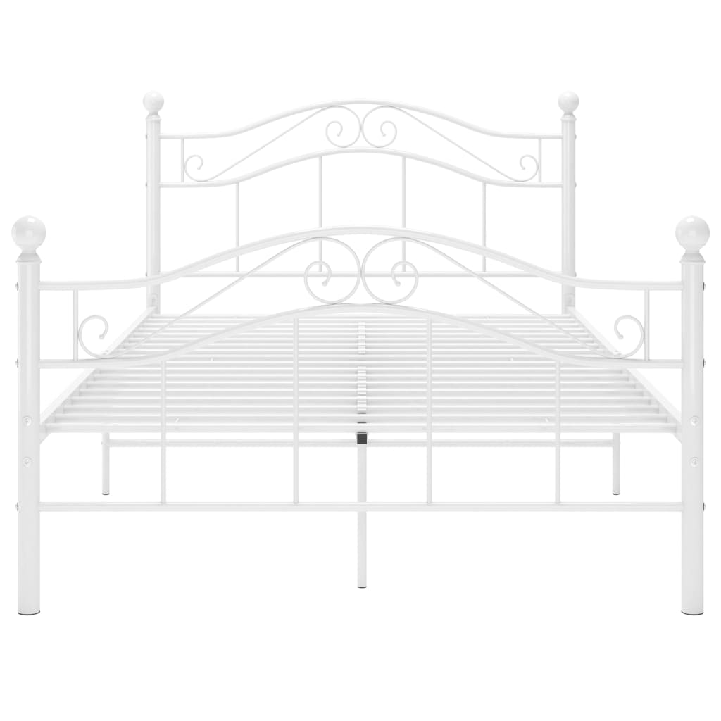 vidaXL Bed Frame | White | Powder-coated metal | Double | Bed Frame