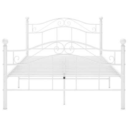 vidaXL Bed Frame | White | Powder-coated metal | Double | Bed Frame