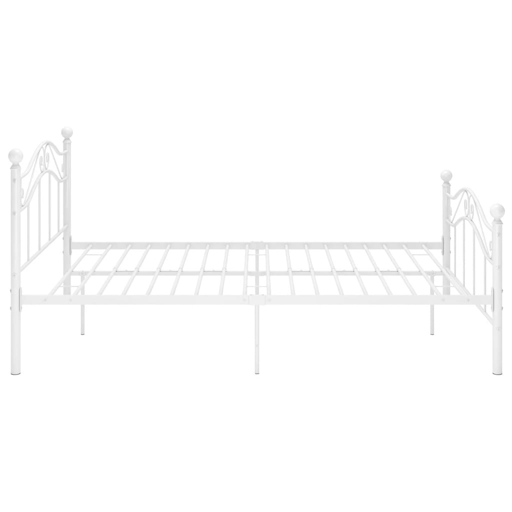 vidaXL Bed Frame | White | Powder-coated metal | Double | Bed Frame