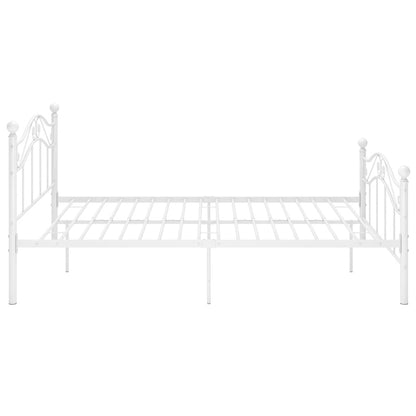 vidaXL Bed Frame | White | Powder-coated metal | Double | Bed Frame