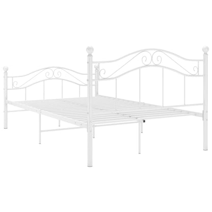 vidaXL Bed Frame | White | Powder-coated metal | Double | Bed Frame