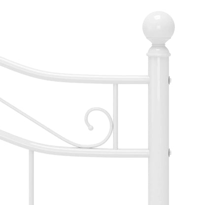 vidaXL Bed Frame | White | Powder-coated metal | Double | Bed Frame