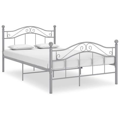 vidaXL Bed Frame | Grey | Powder-coated metal | Double | Bed Frame | Rectangular