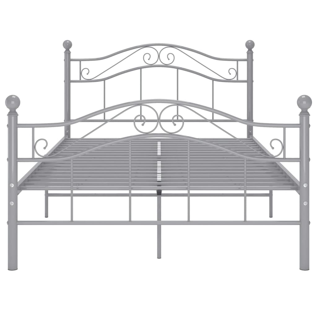 vidaXL Bed Frame | Grey | Powder-coated metal | Double | Bed Frame | Rectangular
