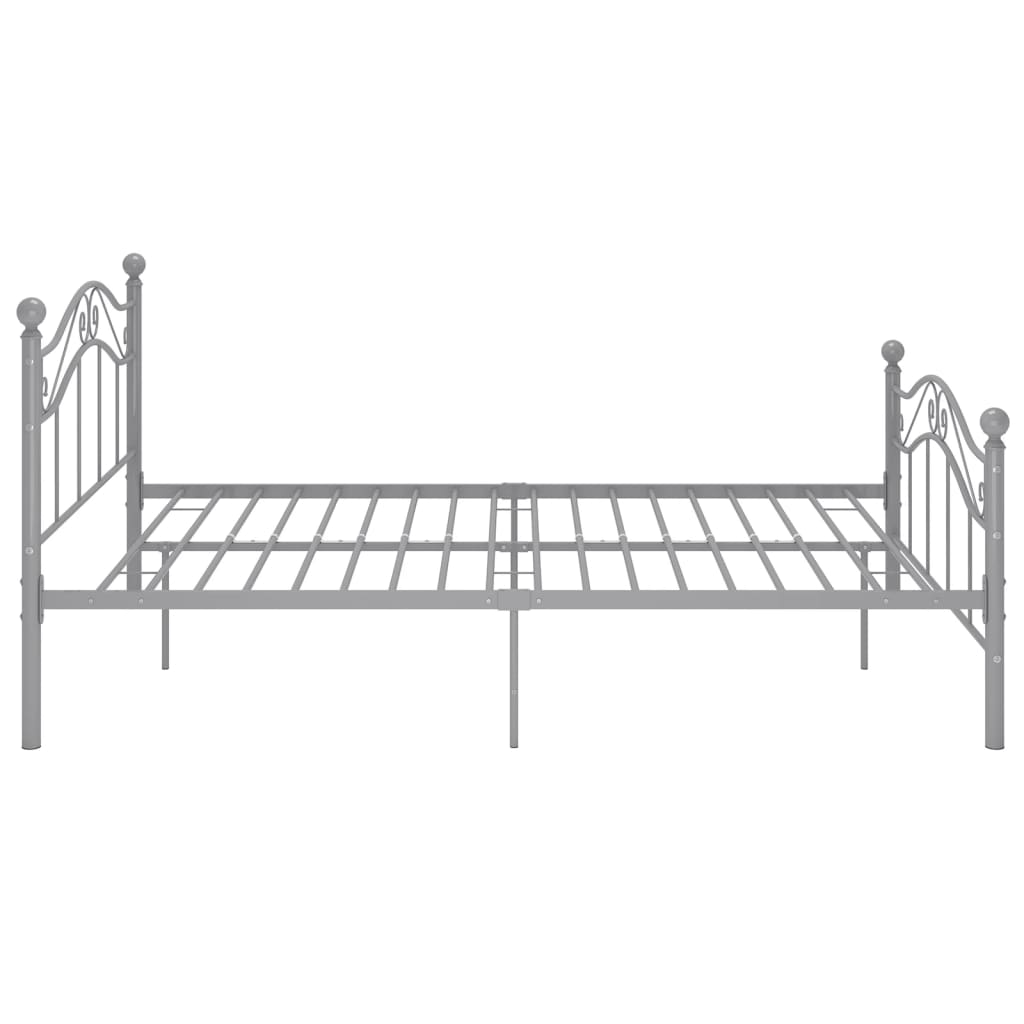 vidaXL Bed Frame | Grey | Powder-coated metal | Double | Bed Frame | Rectangular