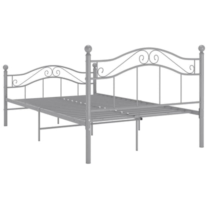 vidaXL Bed Frame | Grey | Powder-coated metal | Double | Bed Frame | Rectangular