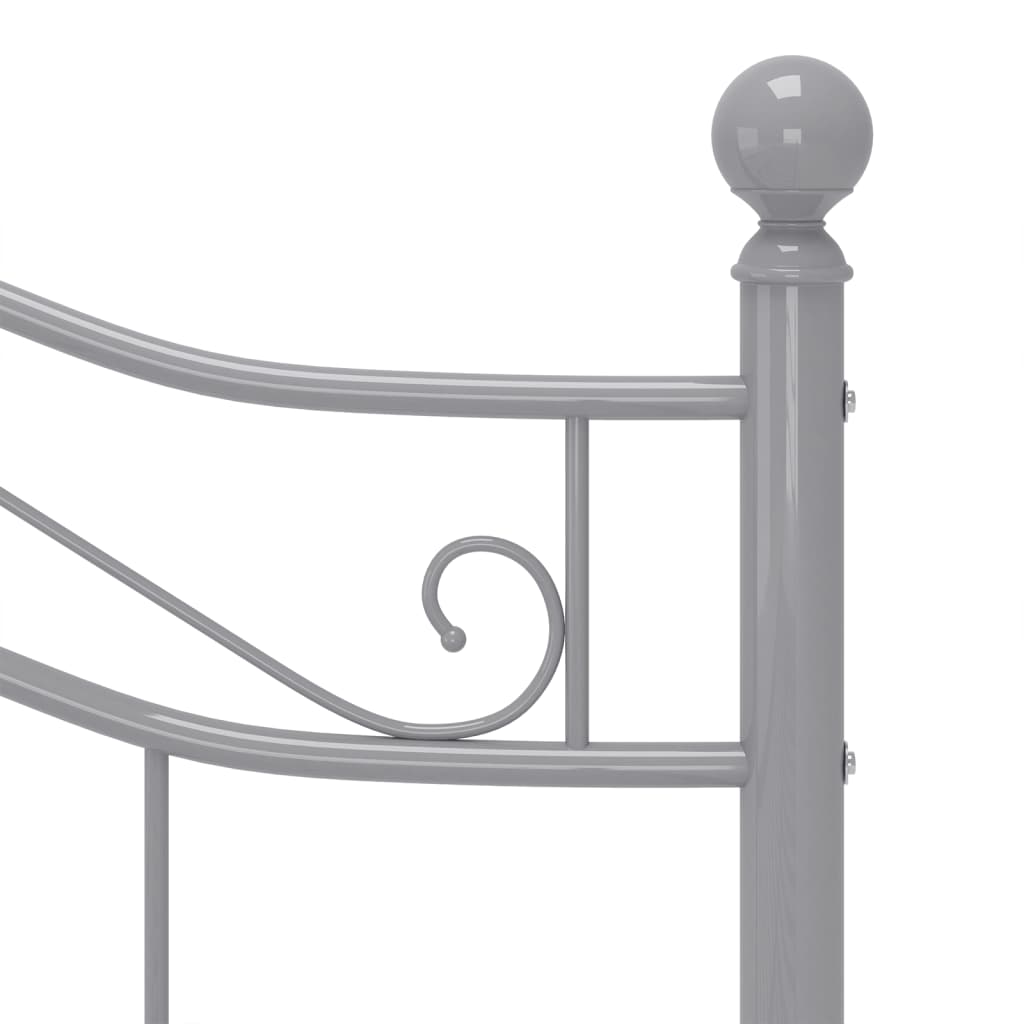 vidaXL Bed Frame | Grey | Powder-coated metal | Double | Bed Frame | Rectangular