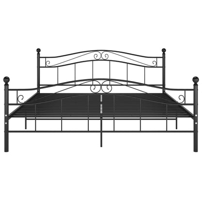 vidaXL Bed Frame | Black | Powder-coated metal | 140x200 cm Mattress Size