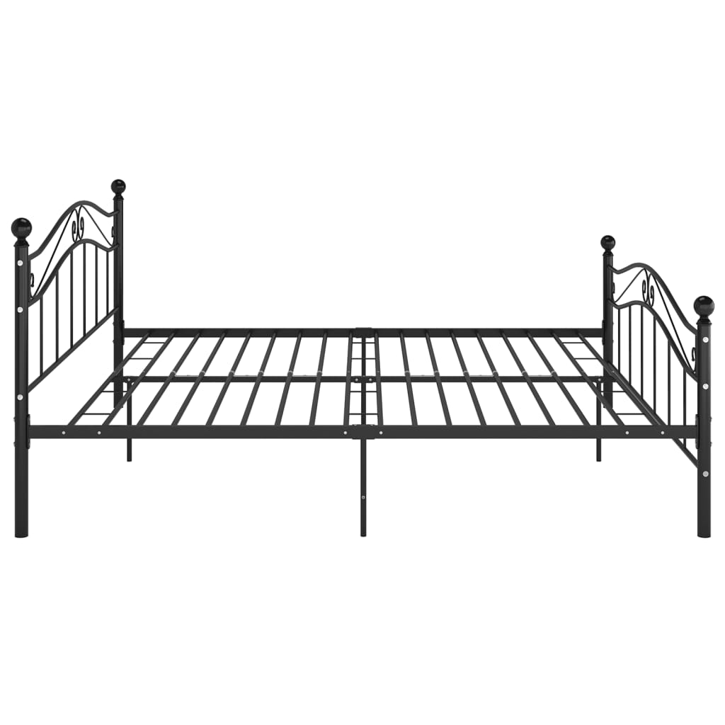 vidaXL Bed Frame | Black | Powder-coated metal | 140x200 cm Mattress Size