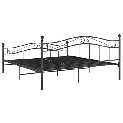 vidaXL Bed Frame | Black | Powder-coated metal | 140x200 cm Mattress Size