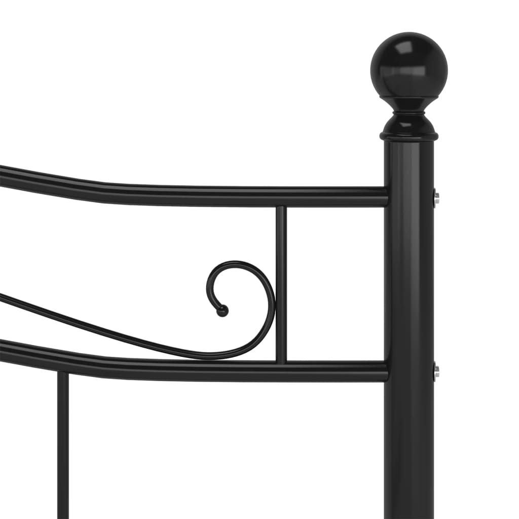 vidaXL Bed Frame | Black | Powder-coated metal | 140x200 cm Mattress Size