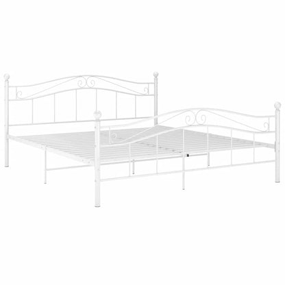 vidaXL Bed Frame without Mattress White Metal 140x200 cm