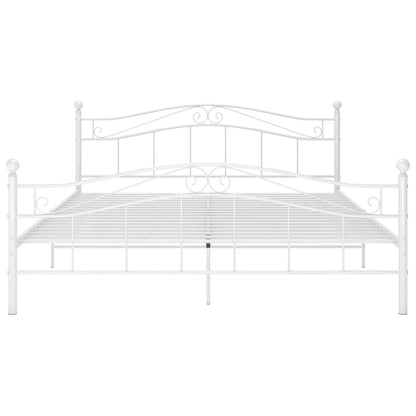 vidaXL Bed Frame without Mattress White Metal 140x200 cm
