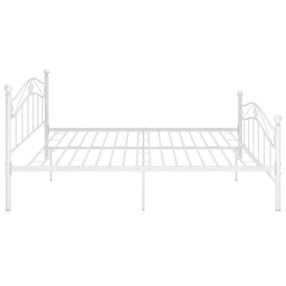 vidaXL Bed Frame without Mattress White Metal 140x200 cm