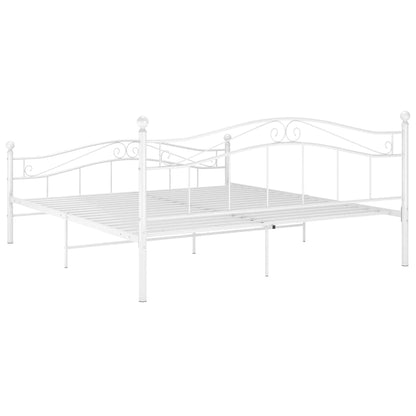 vidaXL Bed Frame without Mattress White Metal 140x200 cm