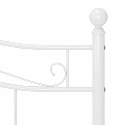 vidaXL Bed Frame without Mattress White Metal 140x200 cm