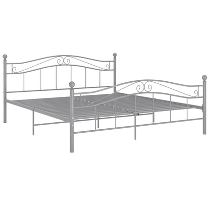 vidaXL Bed Frame | Grey | Powder-coated metal | 140 x 200 cm | Durable
