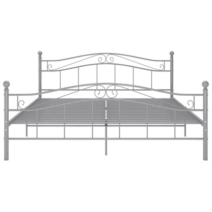 vidaXL Bed Frame | Grey | Powder-coated metal | 140 x 200 cm | Durable