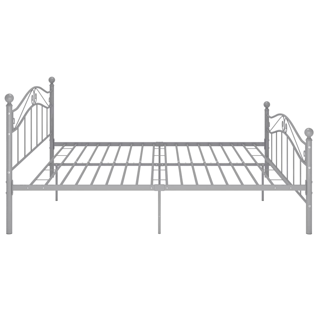 vidaXL Bed Frame | Grey | Powder-coated metal | 140 x 200 cm | Durable