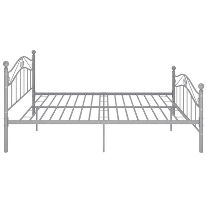 vidaXL Bed Frame | Grey | Powder-coated metal | 140 x 200 cm | Durable
