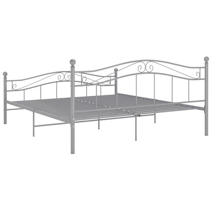 vidaXL Bed Frame | Grey | Powder-coated metal | 140 x 200 cm | Durable