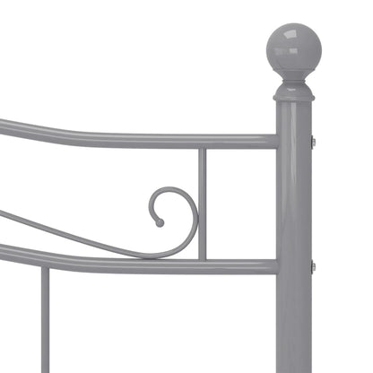 vidaXL Bed Frame | Grey | Powder-coated metal | 140 x 200 cm | Durable