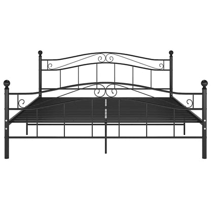 vidaXL Bed Frame without Mattress Black Metal 160x200 cm