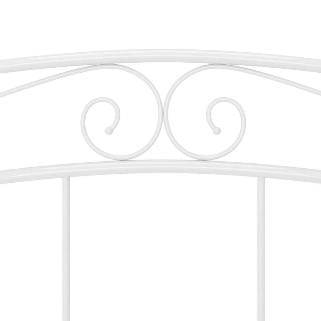 vidaXL Bed Frame | White | Powder-Coated Metal | Double |  Tough | Bed Frame