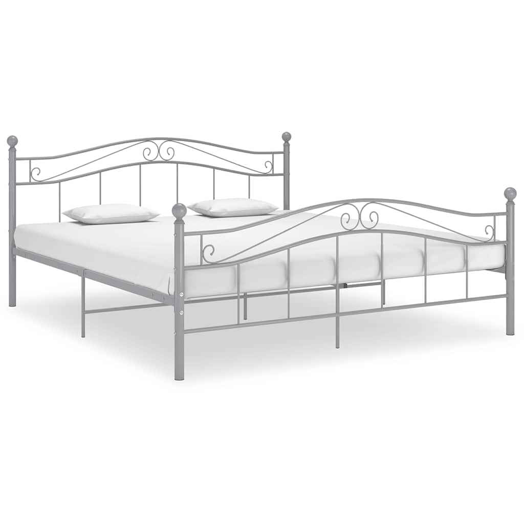 vidaXL Bed Frame without Mattress Grey Metal 160x200 cm