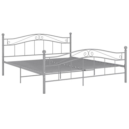vidaXL Bed Frame | Grey | Powder-coated metal | Double | Durable | Bed Frame