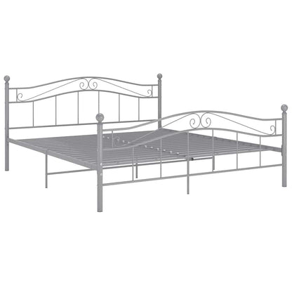 vidaXL Bed Frame without Mattress Grey Metal 160x200 cm