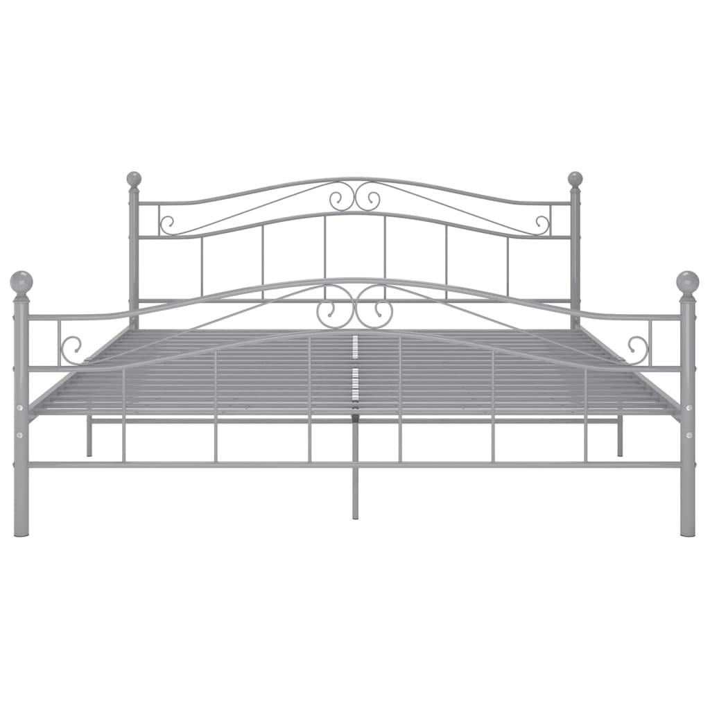 vidaXL Bed Frame without Mattress Grey Metal 160x200 cm