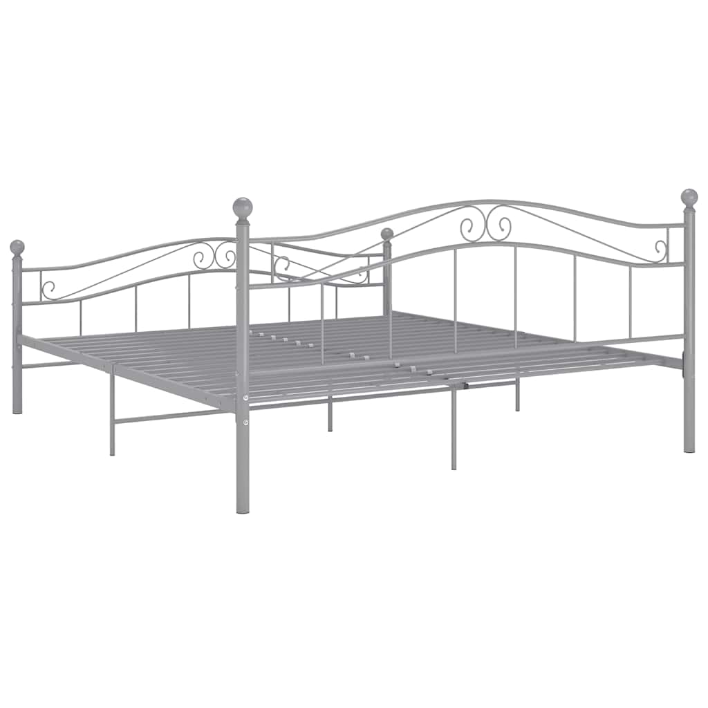 vidaXL Bed Frame without Mattress Grey Metal 160x200 cm