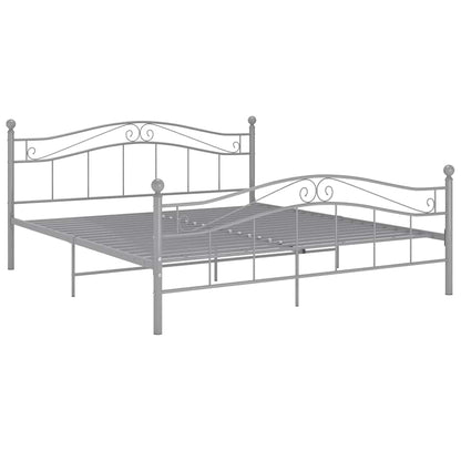 vidaXL Bed Frame | Grey | Powder-coated metal | Super King | Tough | Bed Frame