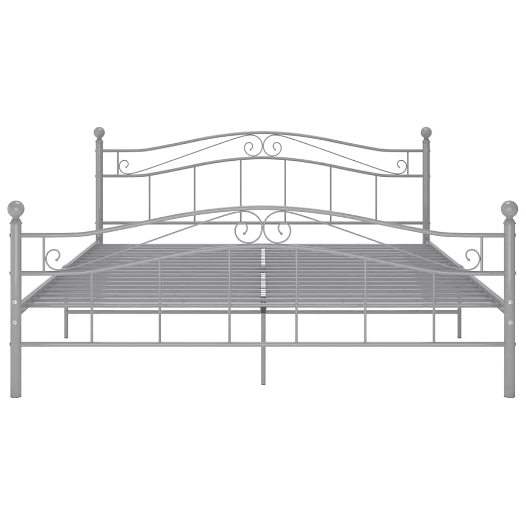 vidaXL Bed Frame | Grey | Powder-coated metal | Super King | Tough | Bed Frame