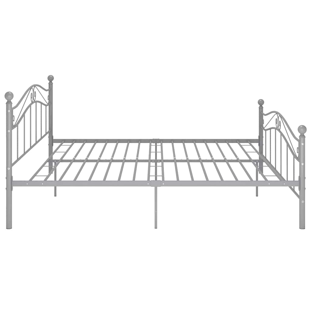 vidaXL Bed Frame | Grey | Powder-coated metal | Super King | Tough | Bed Frame