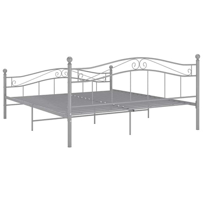 vidaXL Bed Frame | Grey | Powder-coated metal | Super King | Tough | Bed Frame
