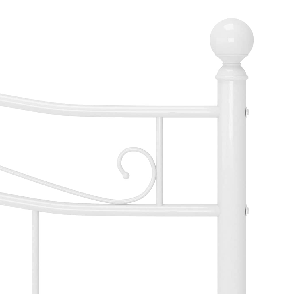 vidaXL Bed Frame without Mattress White Metal 200x200 cm
