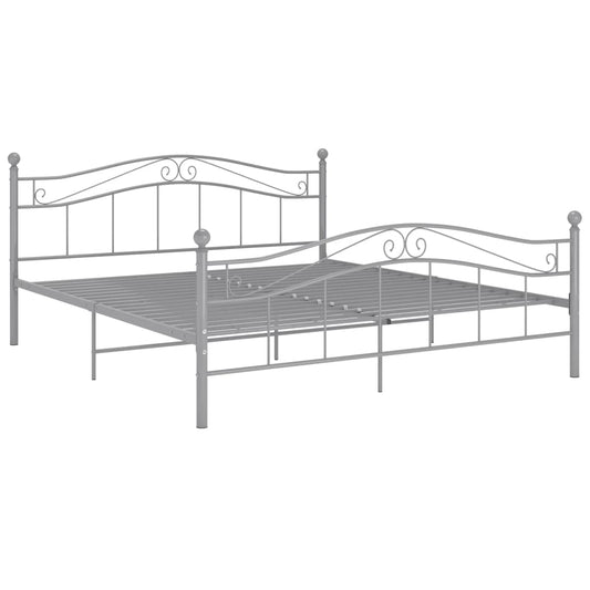 vidaXL Bed Frame without Mattress Grey Metal 200x200 cm