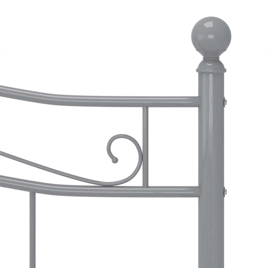 vidaXL Bed Frame without Mattress Grey Metal 200x200 cm