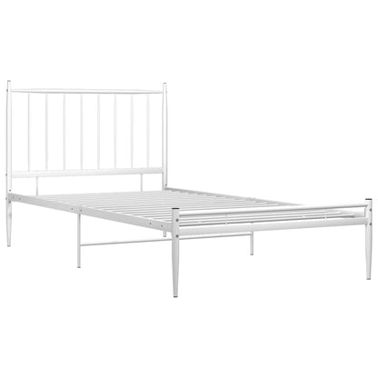 vidaXL Bed Frame without Mattress White Metal 90x200 cm