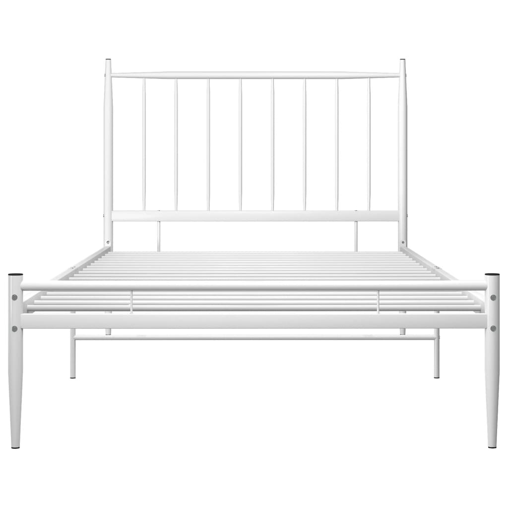vidaXL Bed Frame without Mattress White Metal 90x200 cm