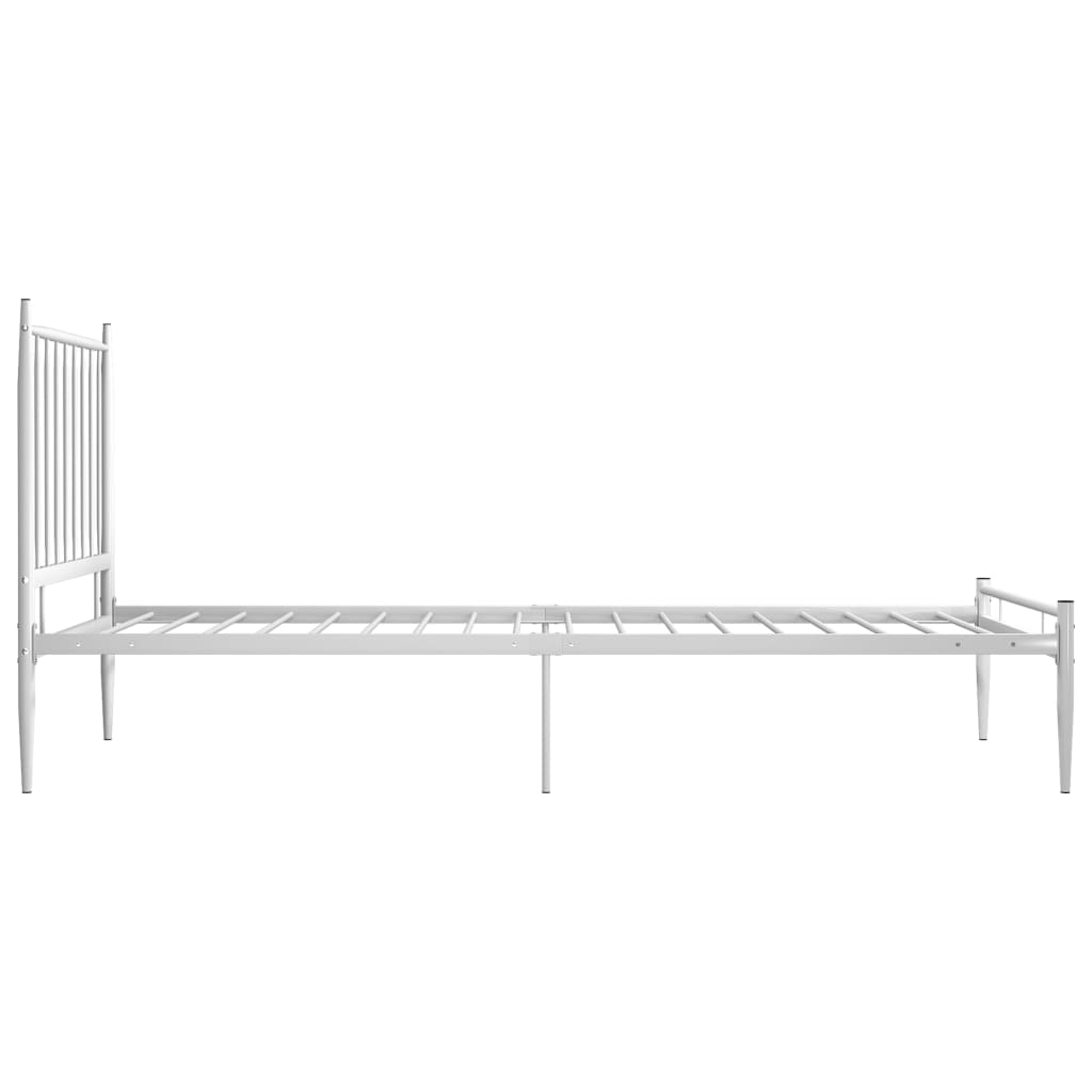 vidaXL Bed Frame without Mattress White Metal 90x200 cm