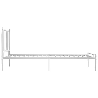 vidaXL Bed Frame without Mattress White Metal 90x200 cm