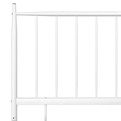 vidaXL Bed Frame without Mattress White Metal 90x200 cm