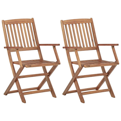vidaXL Outdoor Chair | Set of 2 | Natural Wood | Solid Acacia wood | Medium