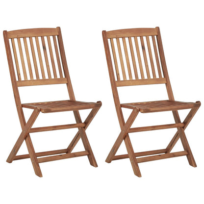 vidaXL Outdoor Chair | Set of 2 | Natural Wood | Solid Acacia wood | Standard