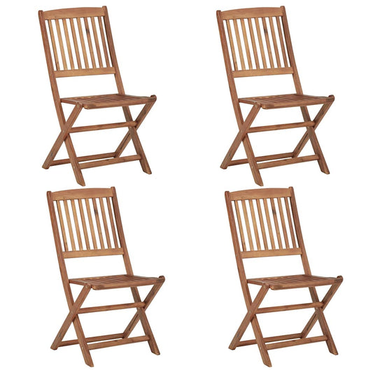 vidaXL Folding Chairs 4 pcs Solid Acacia Wood
